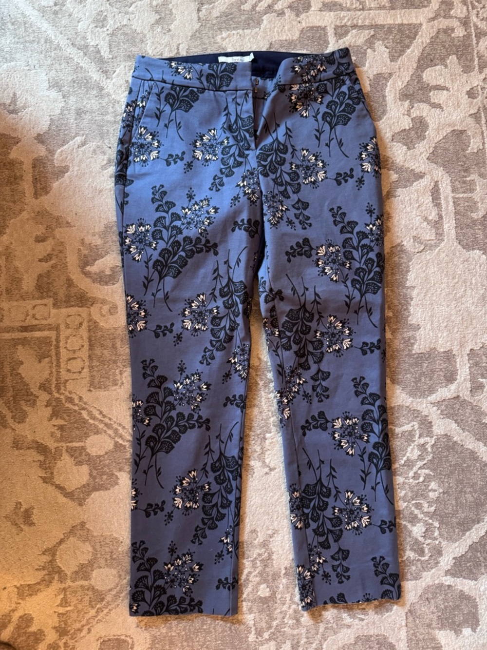 Boden Blue Floral Print Trousers